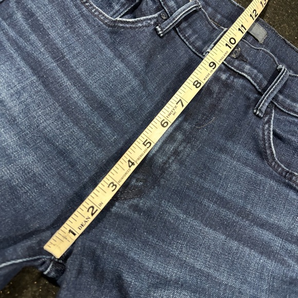 Mother Insider Step Cropped Fray Dark Blue Denim Jeans - Picture 12 of 14